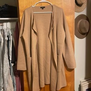 J. Crew Juliette Collarless Sweater Blazer- Hthr Khaki